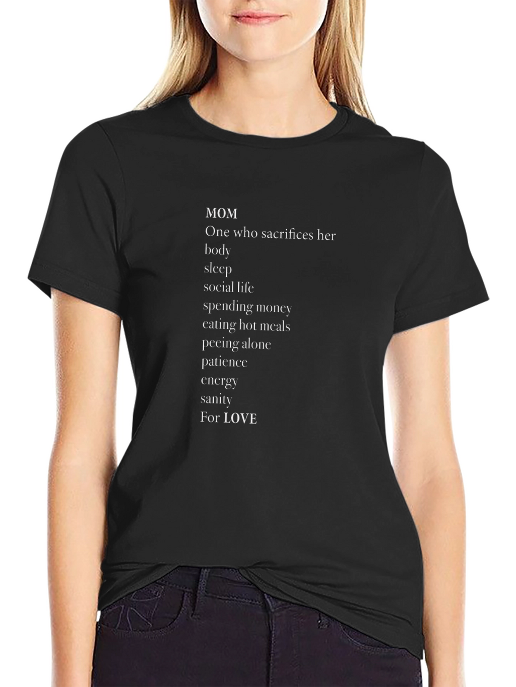 Mom Sacrifice Graphic T-Shirt - Black