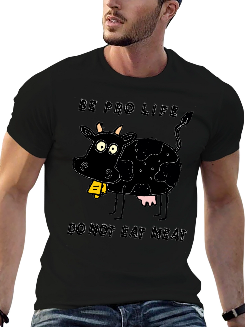 Pro-Life Cow Graphic Tee - Vegetarian Advocate