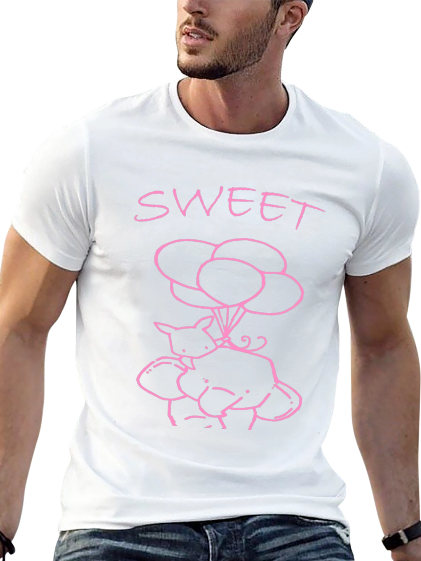 Sweet Piggy Balloons Black T-Shirt