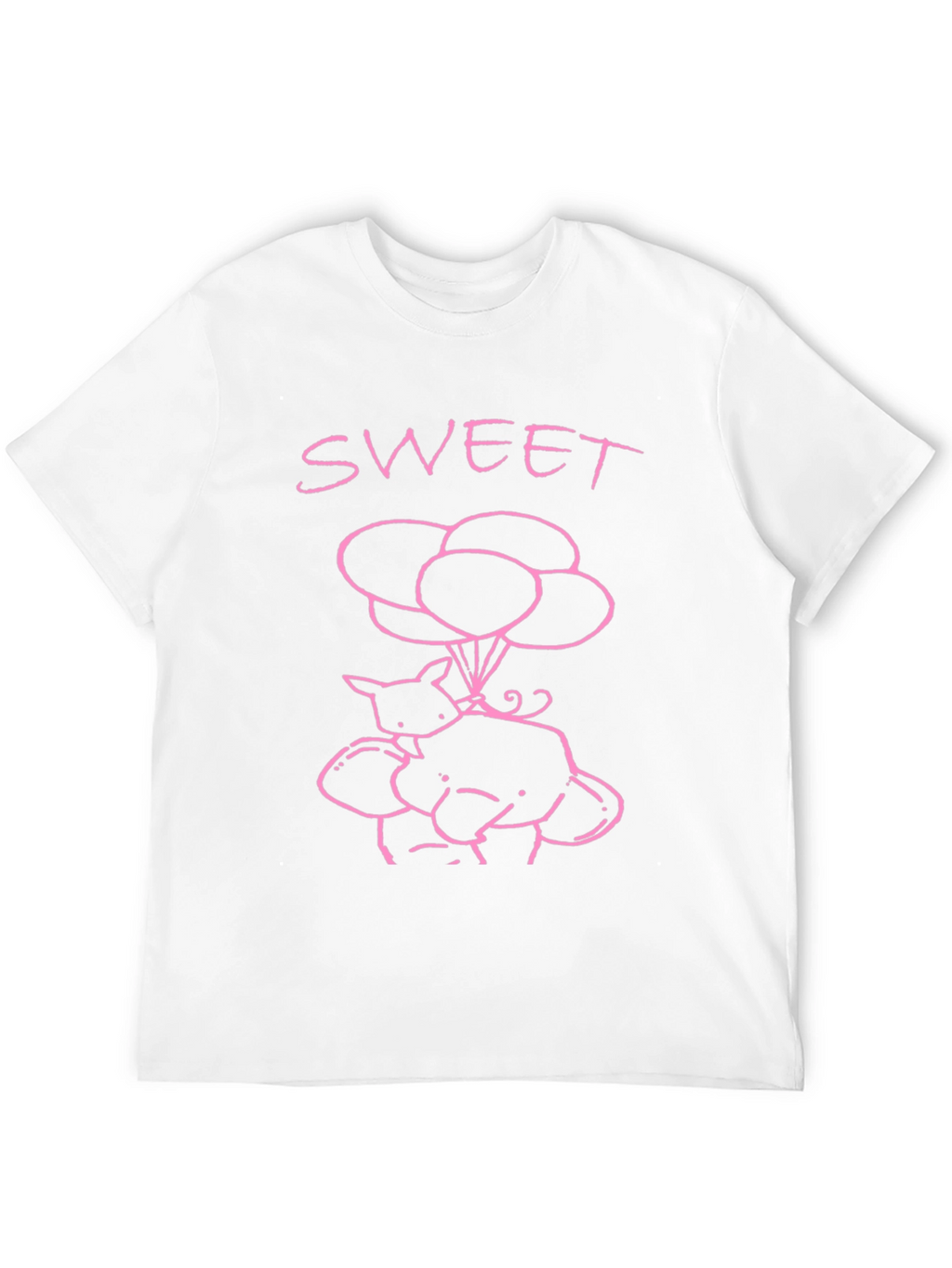 Sweet Piggy Balloons Black T-Shirt