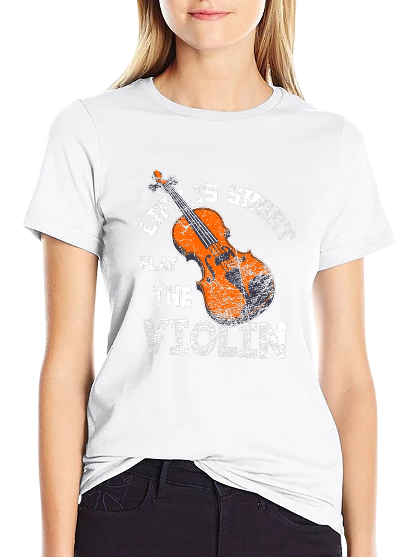 Life is Short Play Violin Graphic Tee