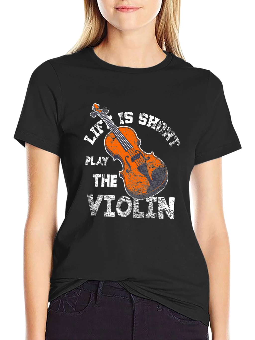 Life is Short Play Violin Graphic Tee