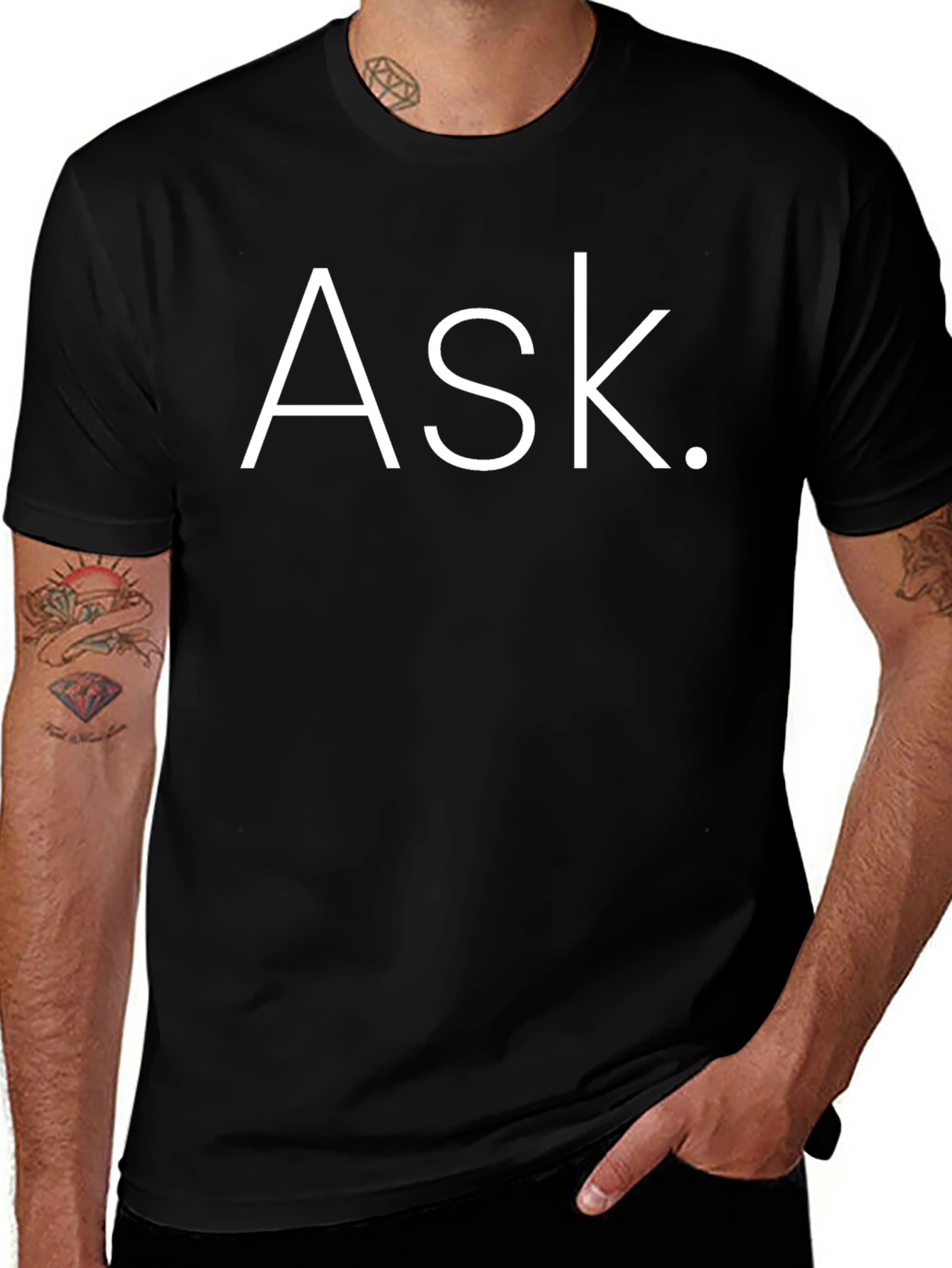 Ask. Graphic Tee - Black Cotton T-Shirt
