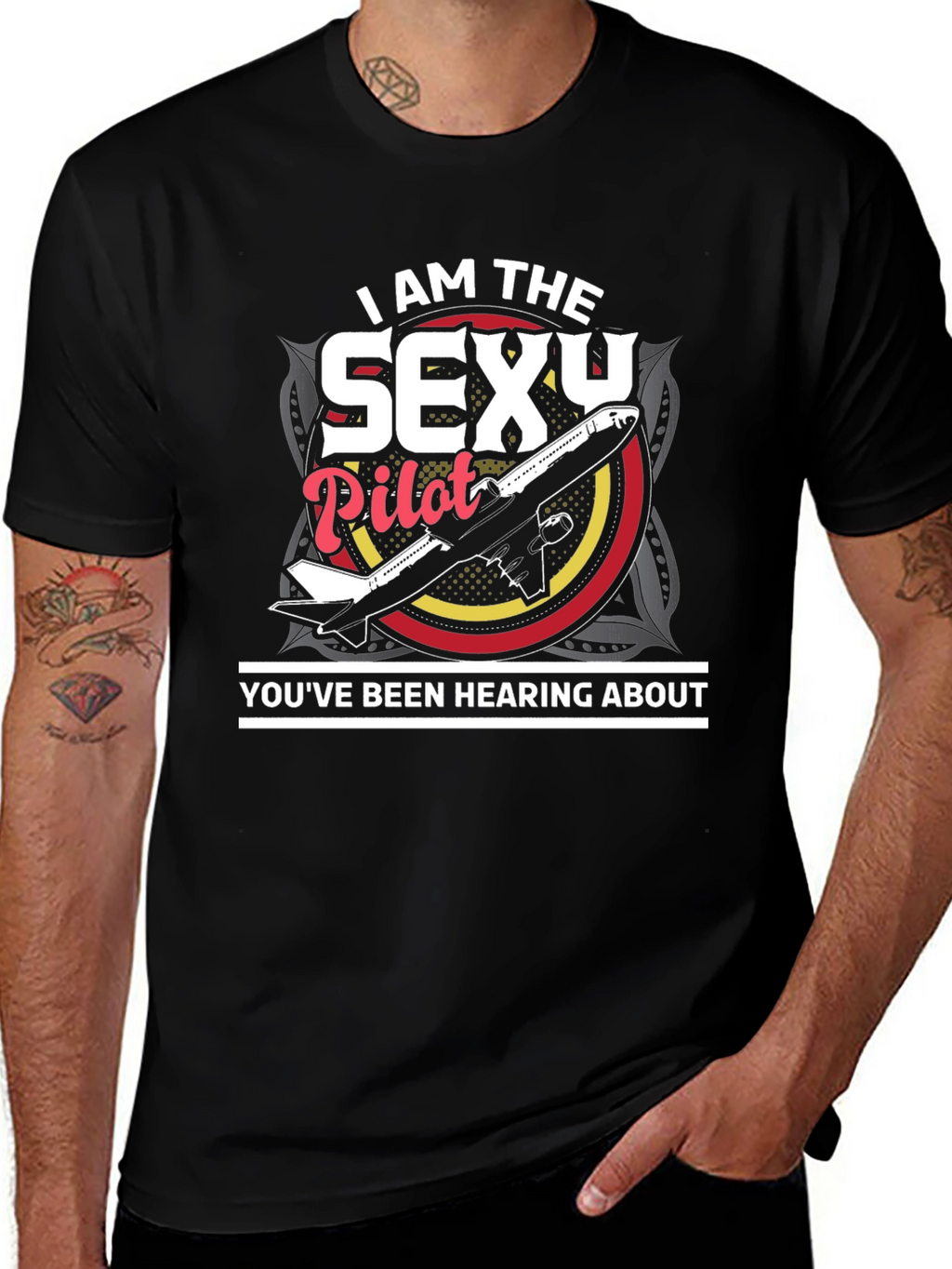 Sexy Pilot Graphic T-Shirt - Aviation Humor Tee