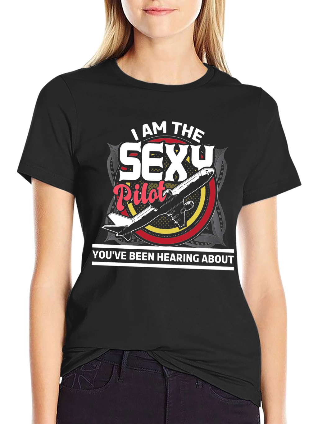 Sexy Pilot Graphic T-Shirt - Aviation Humor Tee
