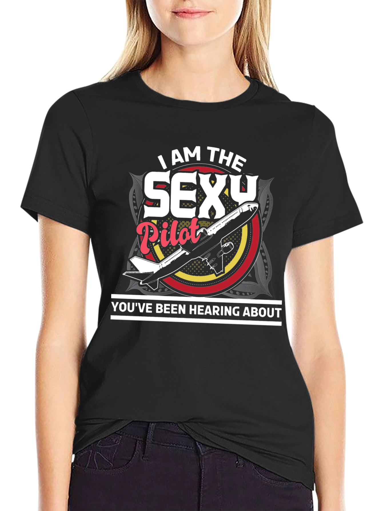 Sexy Pilot Graphic T-Shirt - Aviation Humor Tee