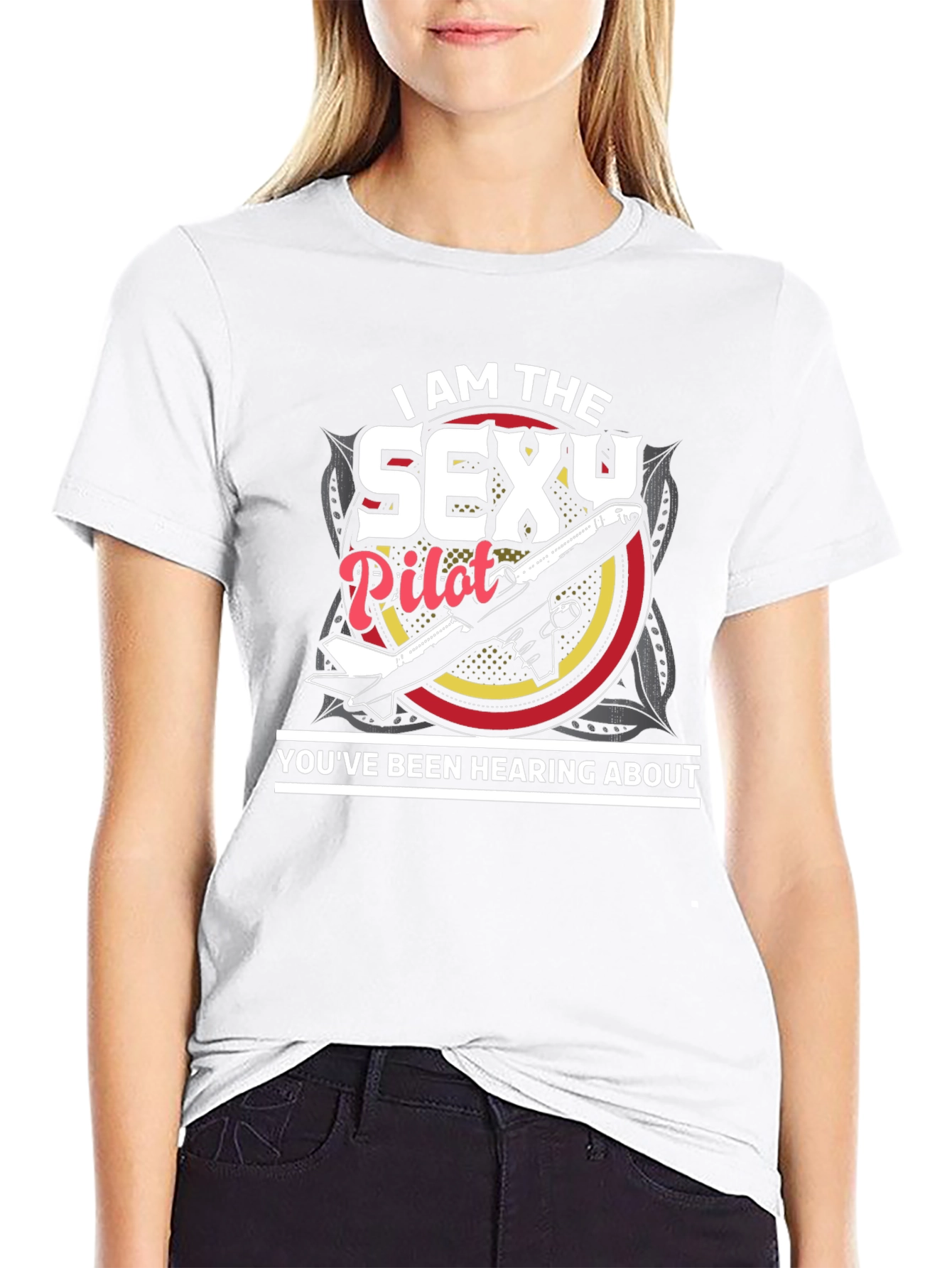 Sexy Pilot Graphic T-Shirt - Aviation Humor Tee