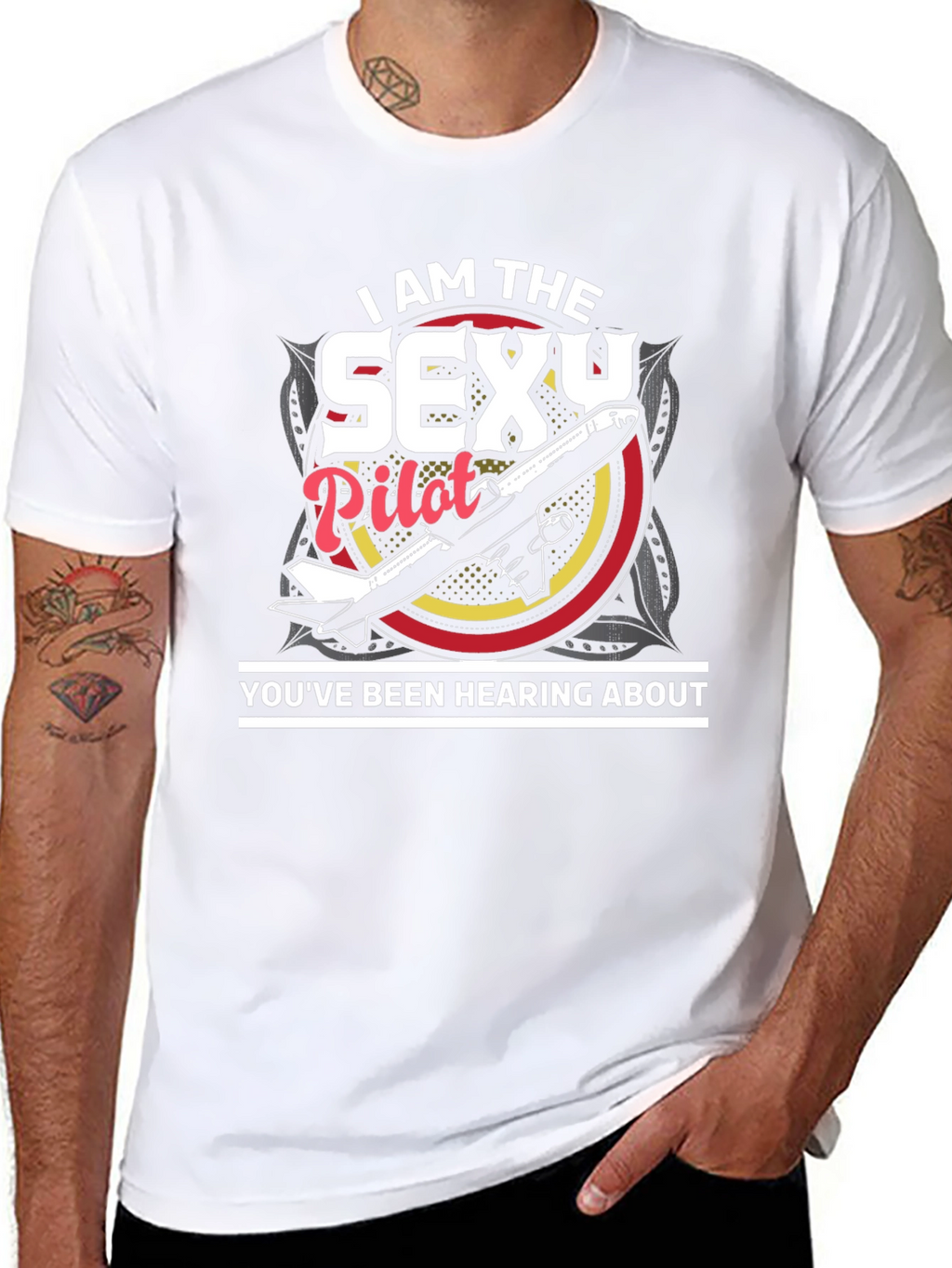 Sexy Pilot Graphic T-Shirt - Aviation Humor Tee