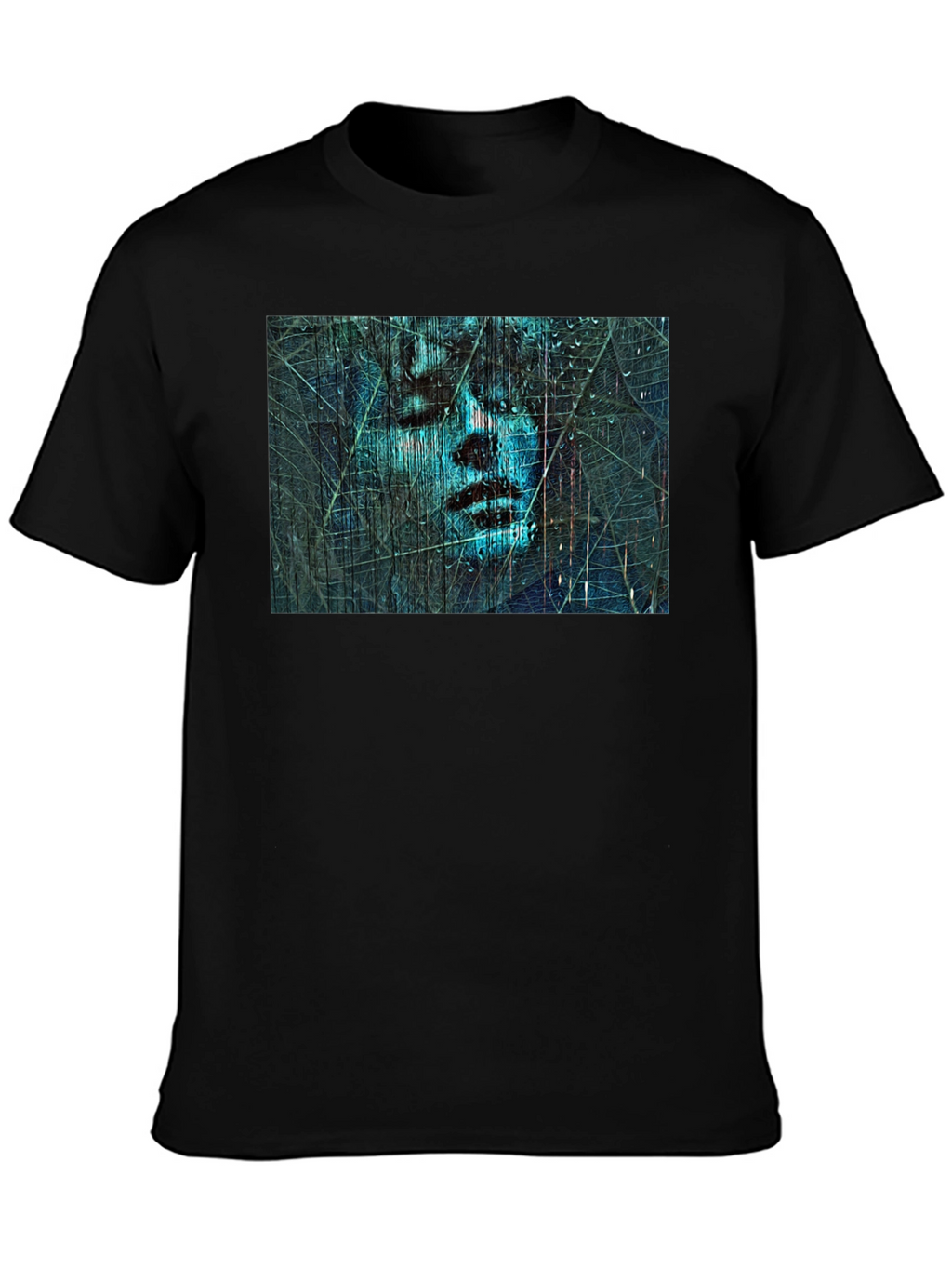 Abstract Face Graphic Black T-Shirt