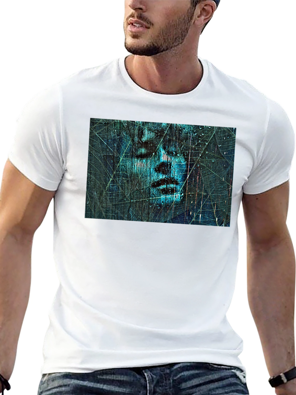 Abstract Face Graphic Black T-Shirt