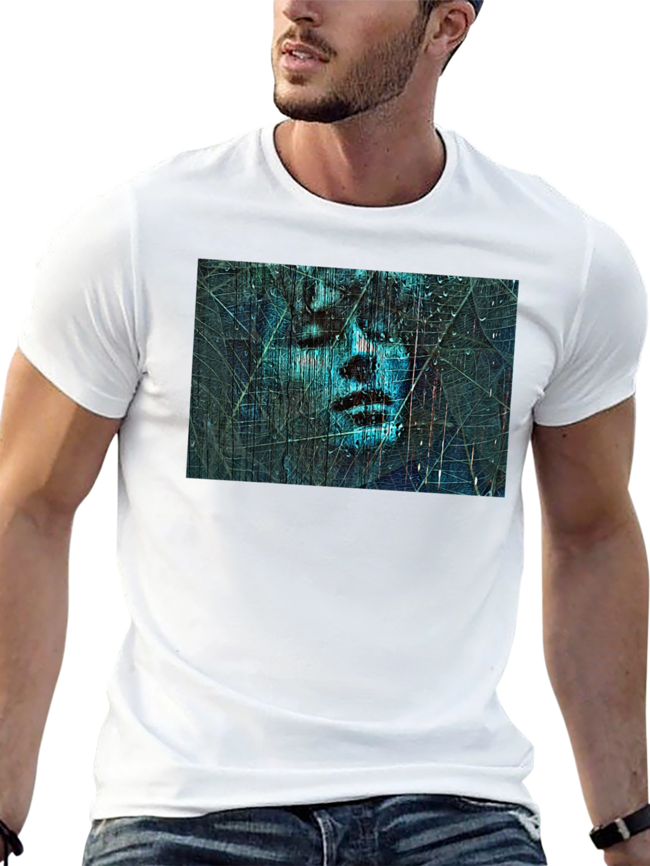 Abstract Face Graphic Black T-Shirt