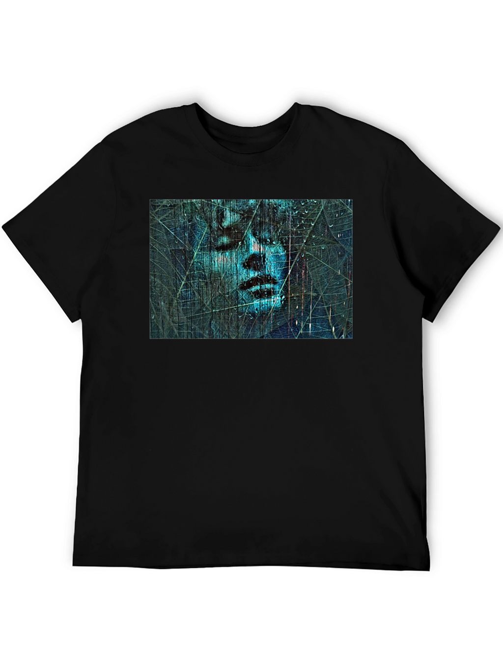 Abstract Face Graphic Black T-Shirt