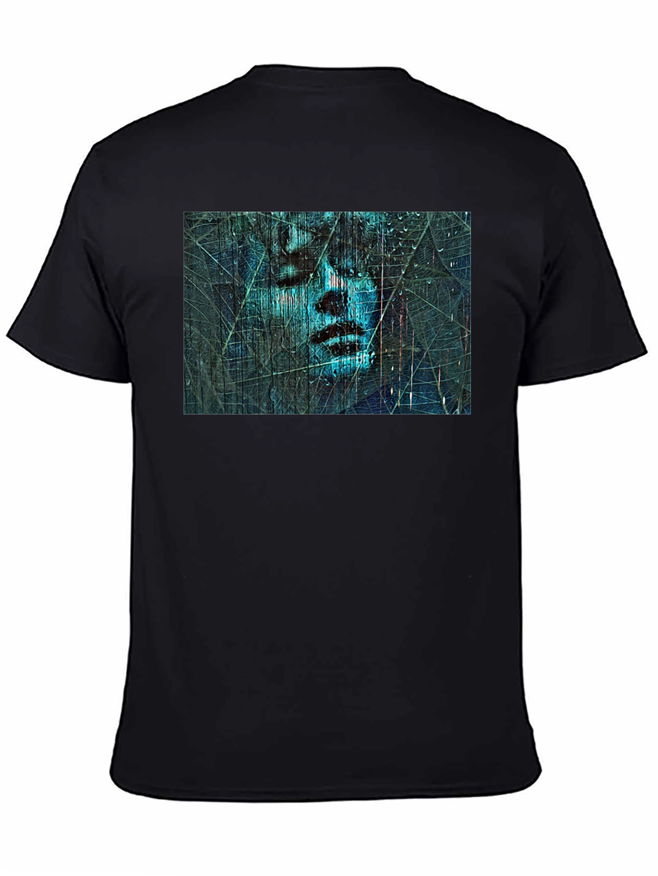 Abstract Face Graphic Black T-Shirt