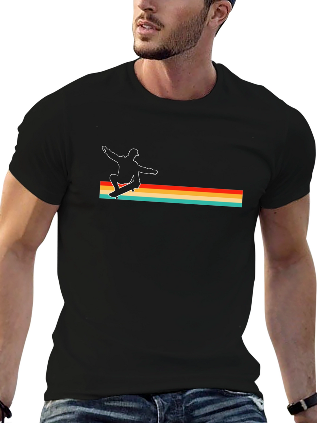 Retro Skateboarder Graphic Tee - Cool Style
