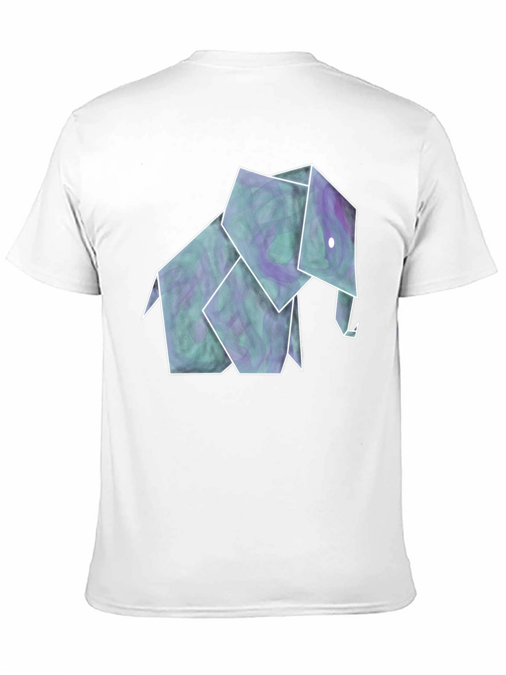Origami Elephant Tee - Artistic Black Shirt