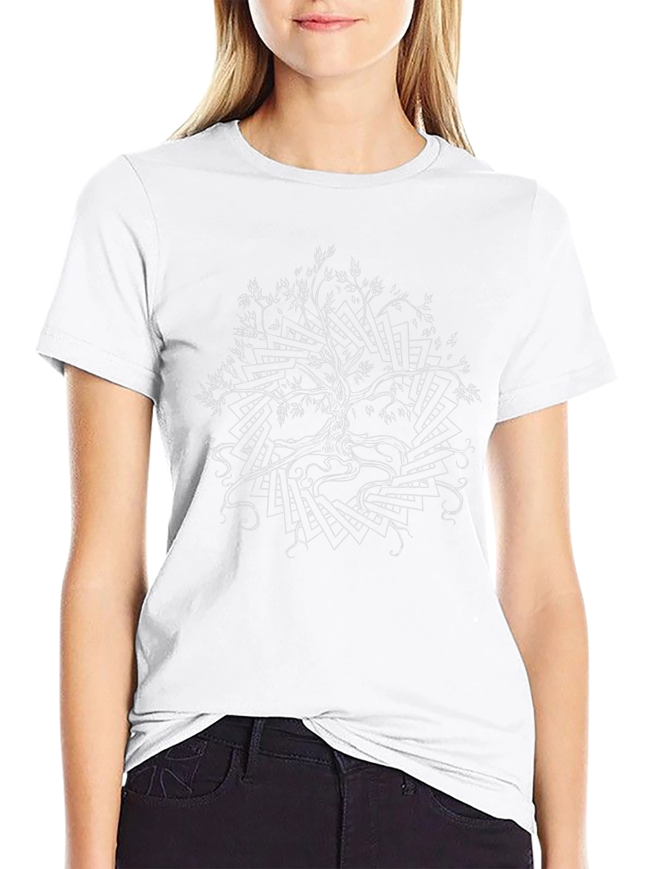 Abstract Tree Graphic Black Tee
