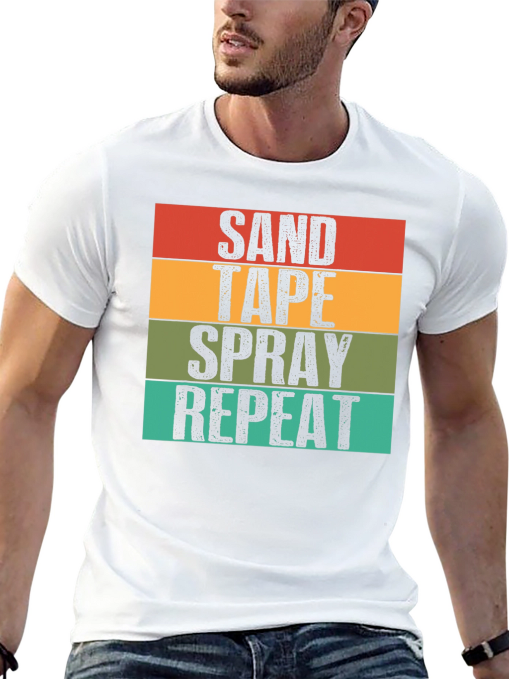 Sand Tape Spray Repeat Graphic Tee