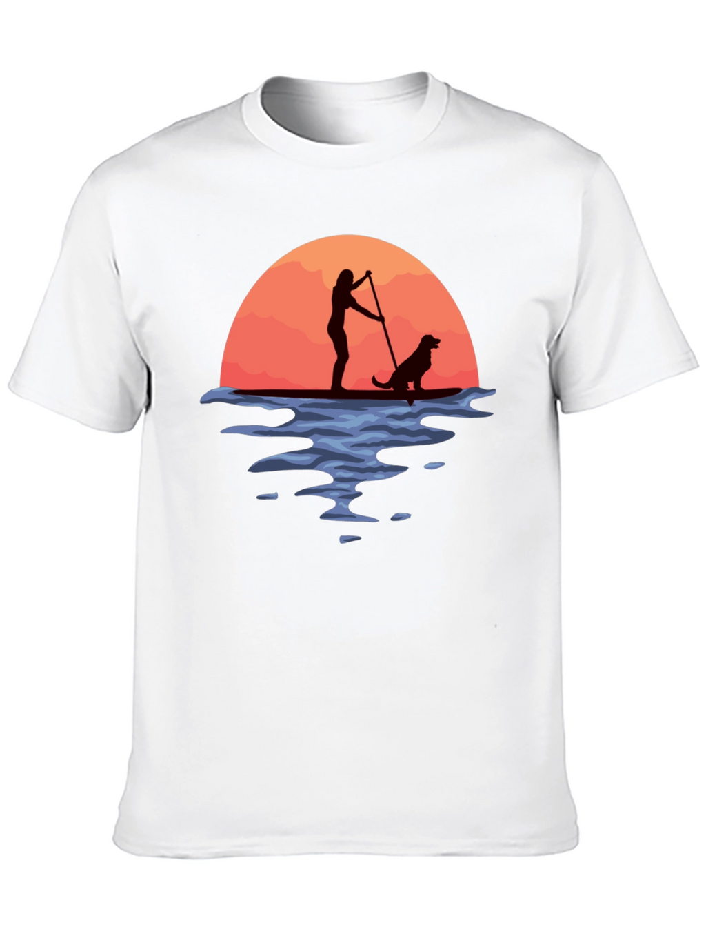 Paddle Boarding Dog Graphic T-Shirt