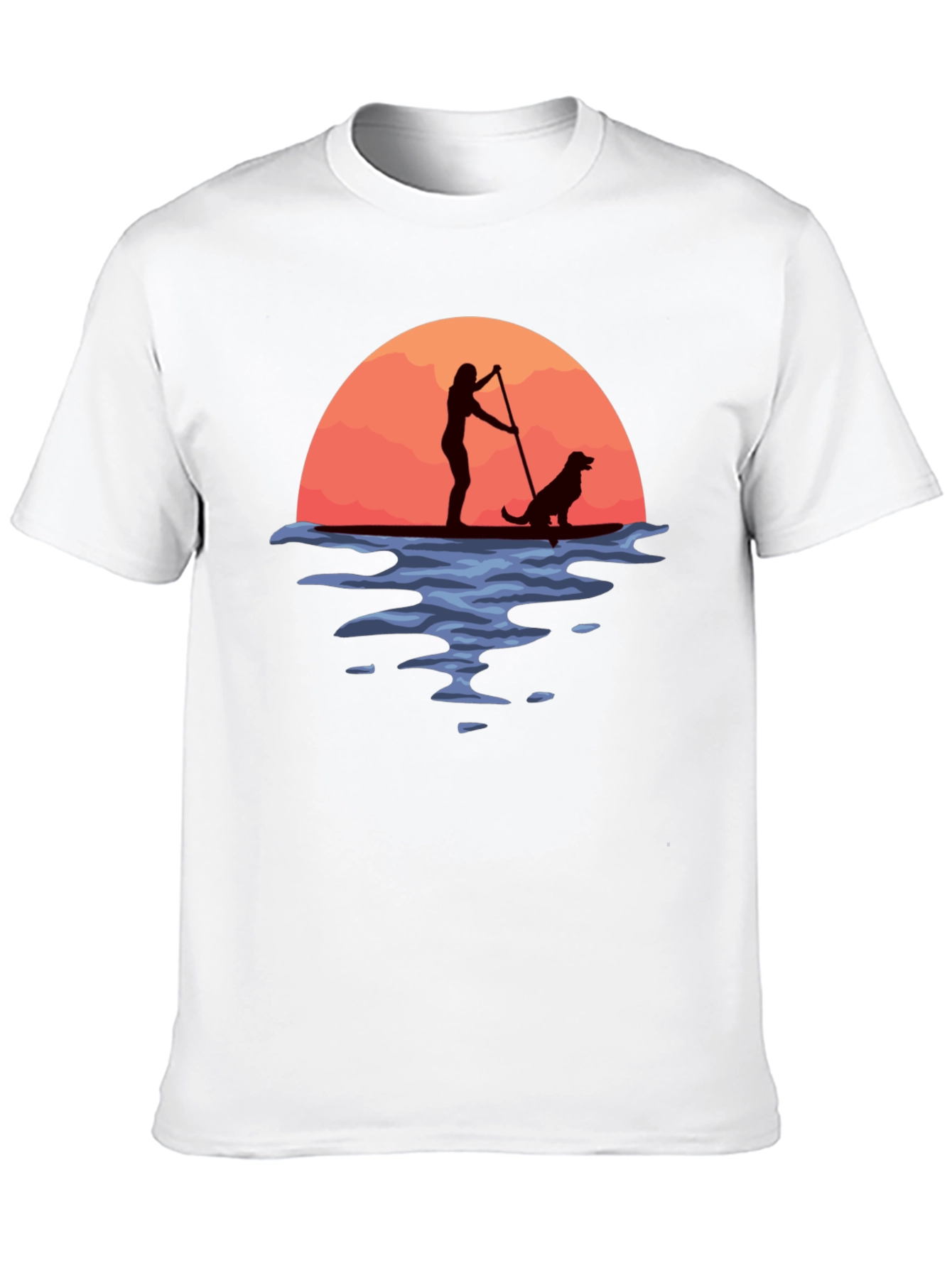 Paddle Boarding Dog Graphic T-Shirt