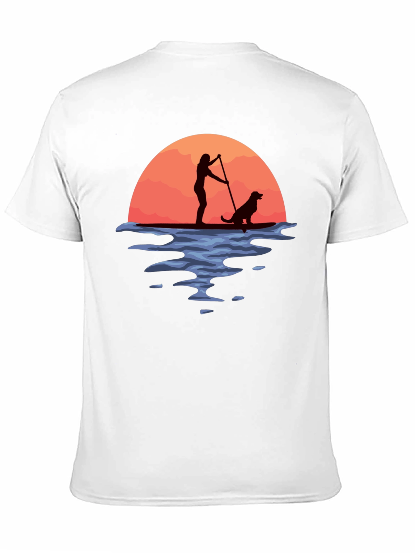 Paddle Boarding Dog Graphic T-Shirt