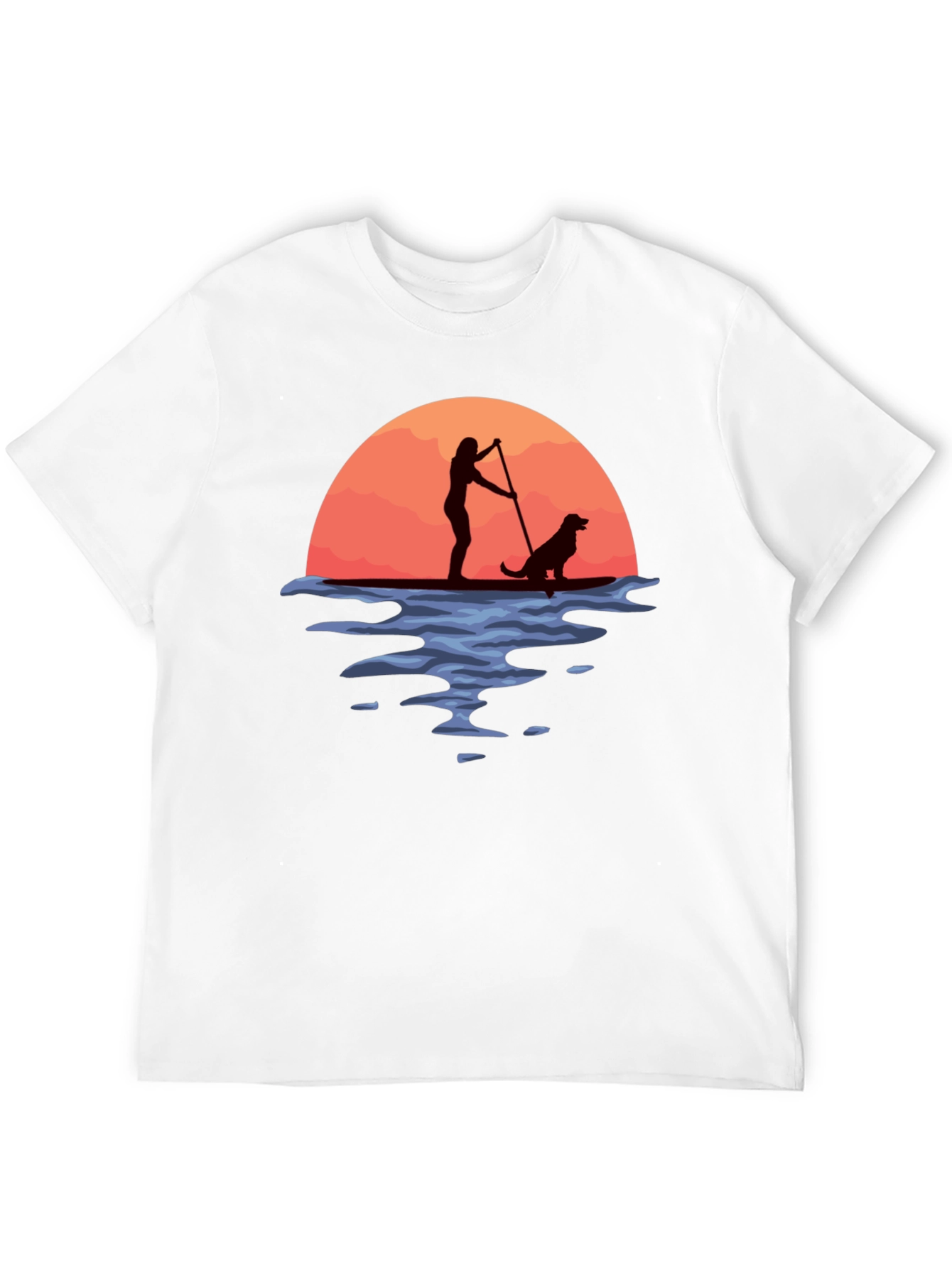 Paddle Boarding Dog Graphic T-Shirt