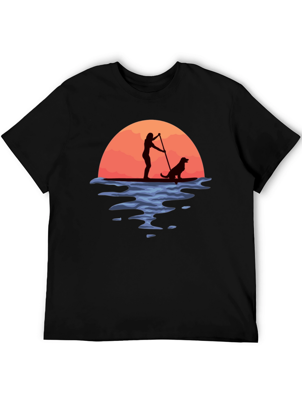 Paddle Boarding Dog Graphic T-Shirt