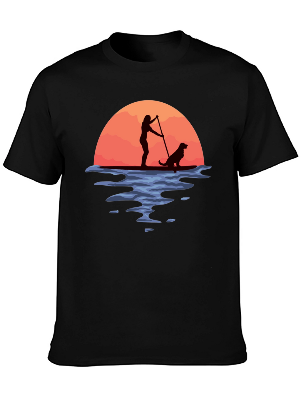 Paddle Boarding Dog Graphic T-Shirt