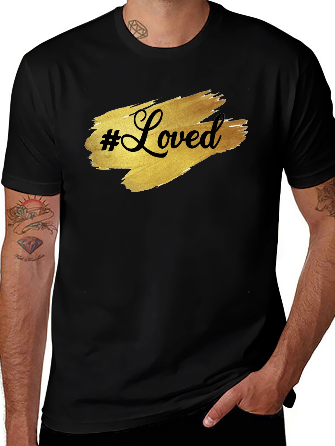 #Loved Graphic Tee - Stylish Black Cotton T-Shirt