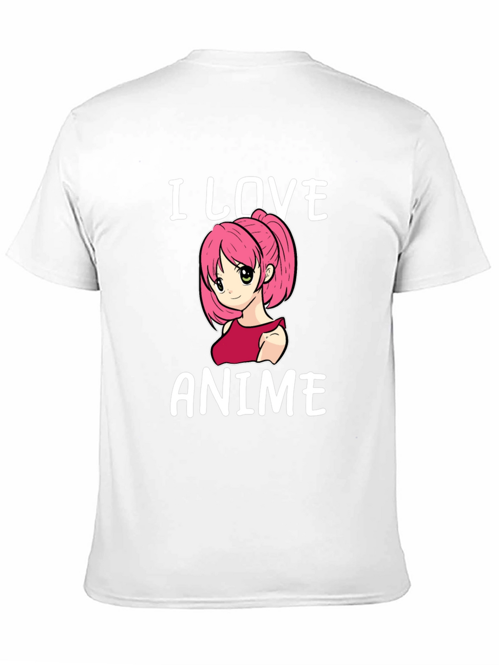 I Love Anime T-Shirt Black Cotton Short Sleeve