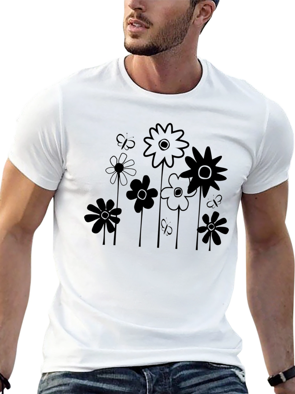 Black Floral Graphic Tee