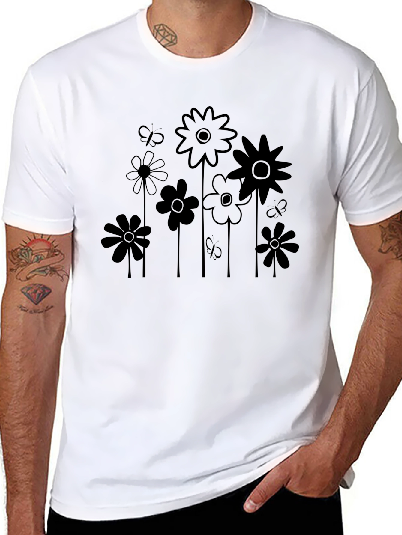Black Floral Graphic Tee