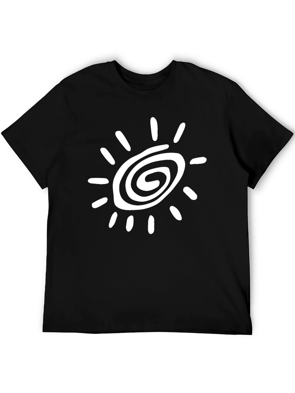 Abstract Sun Graphic Black T-Shirt