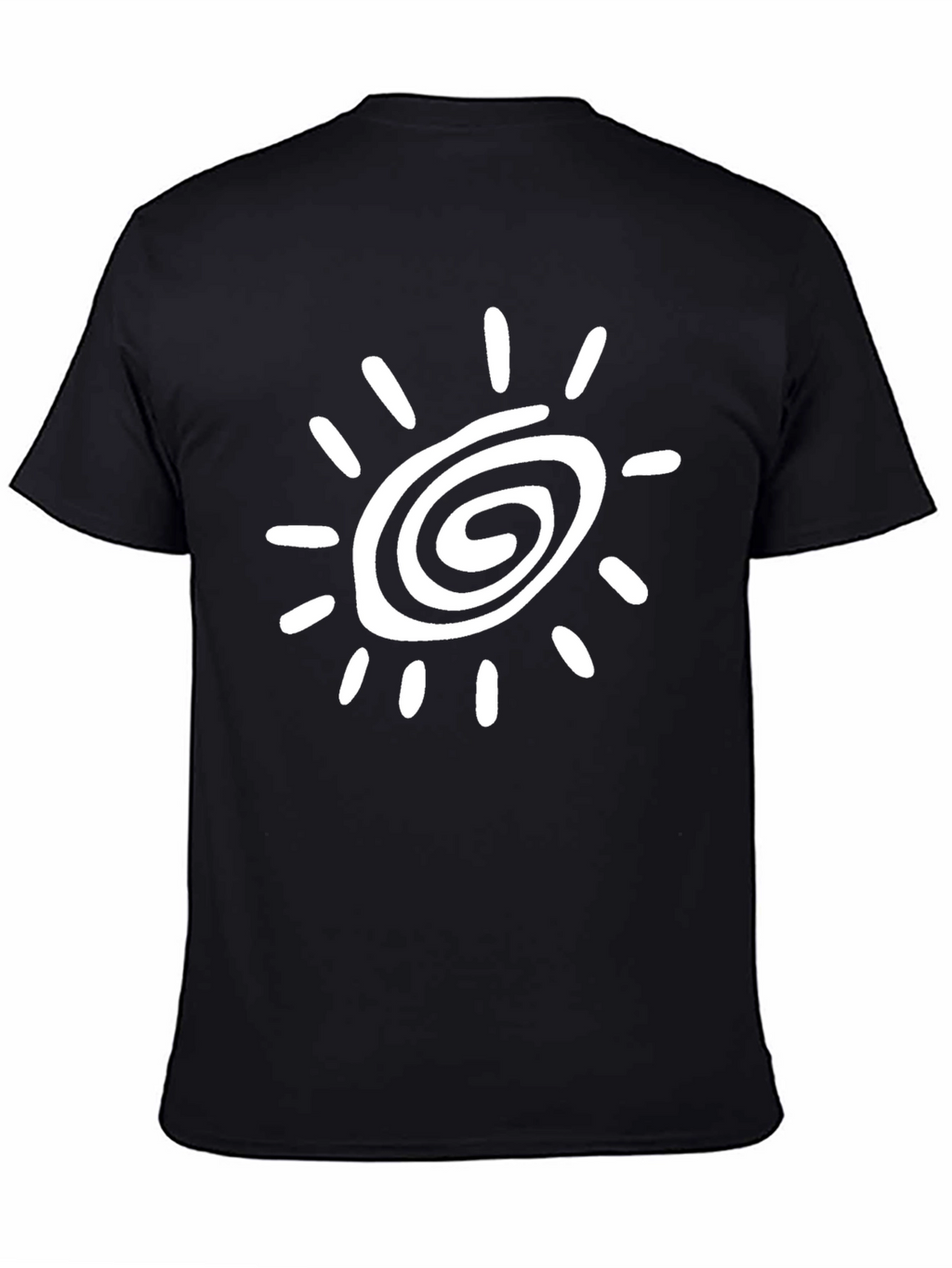 Abstract Sun Graphic Black T-Shirt