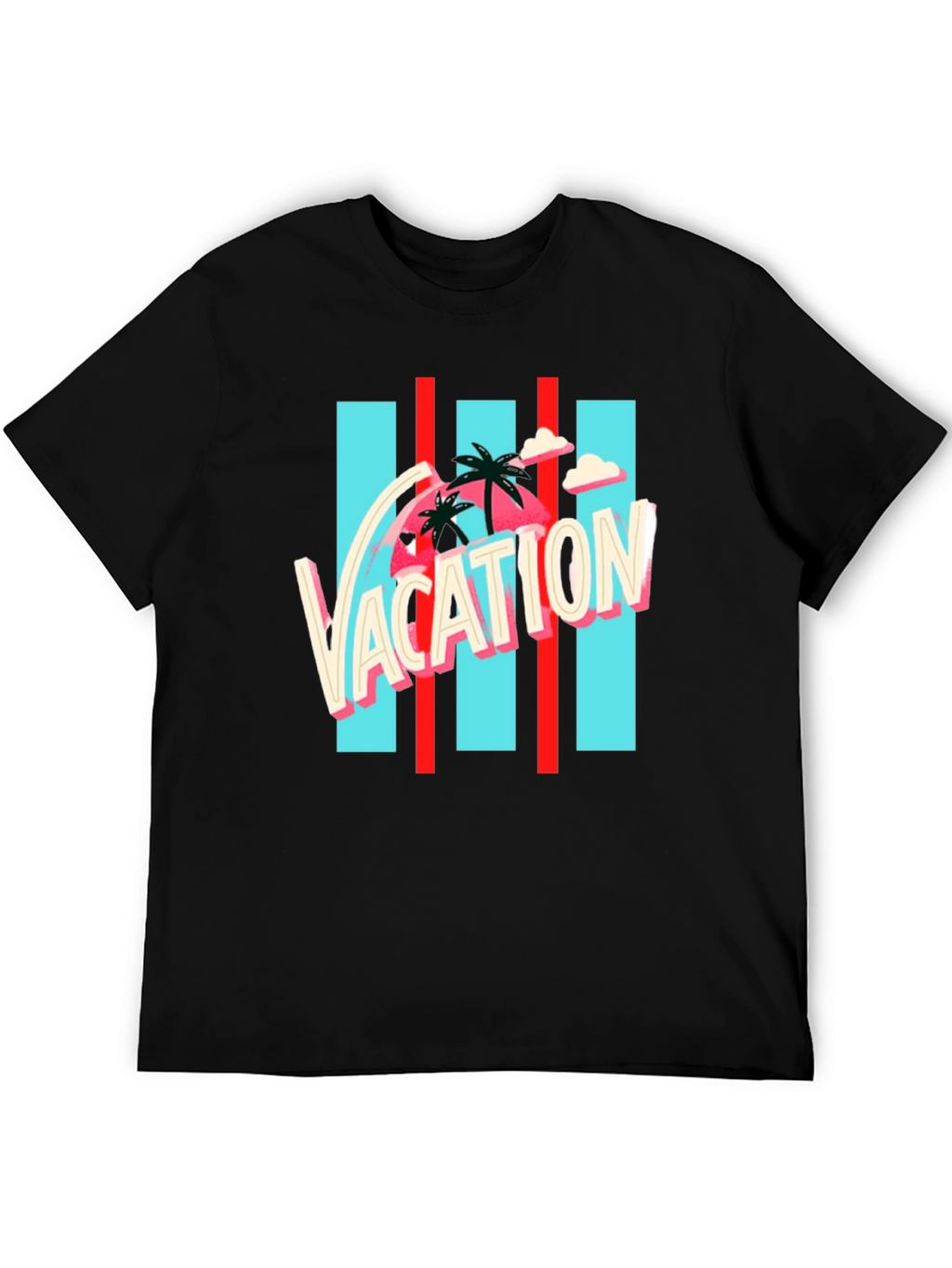 Vacation Graphic Tee - Retro Palm Design