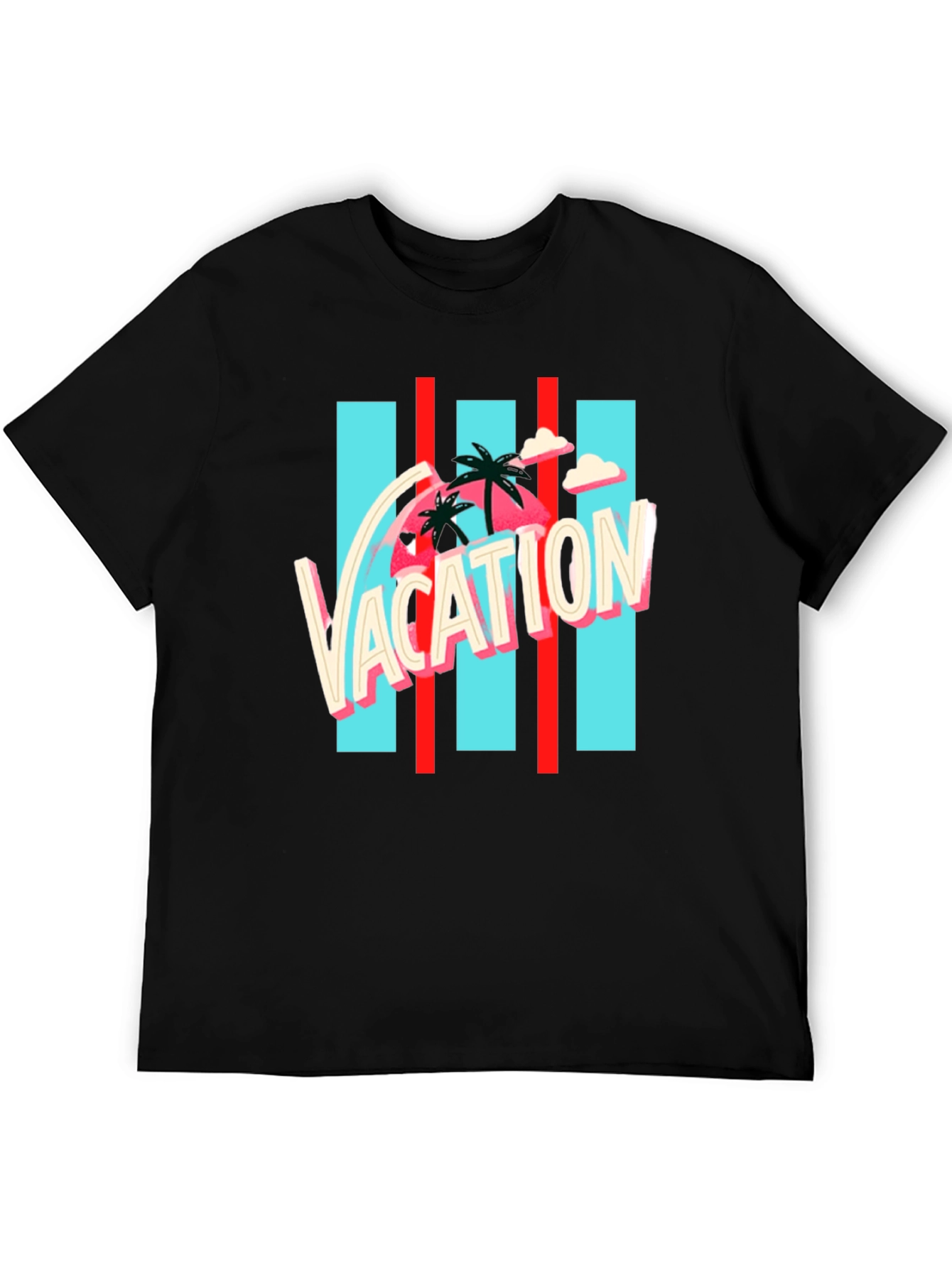 Vacation Graphic Tee - Retro Palm Design