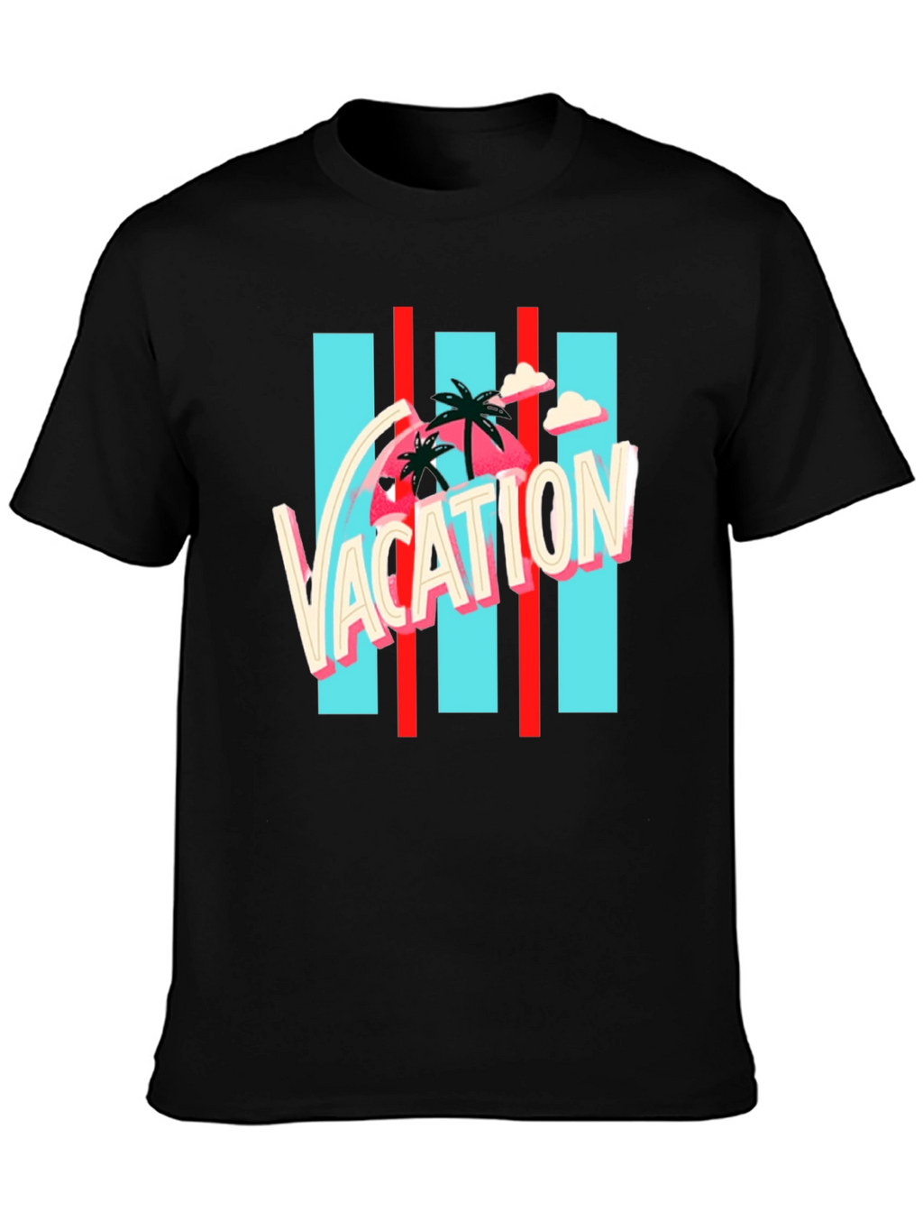 Vacation Graphic Tee - Retro Palm Design