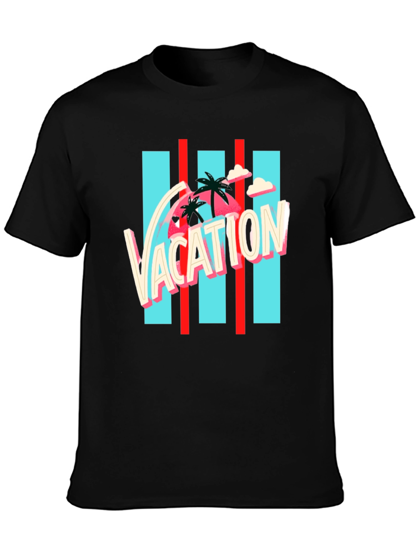 Vacation Graphic Tee - Retro Palm Design