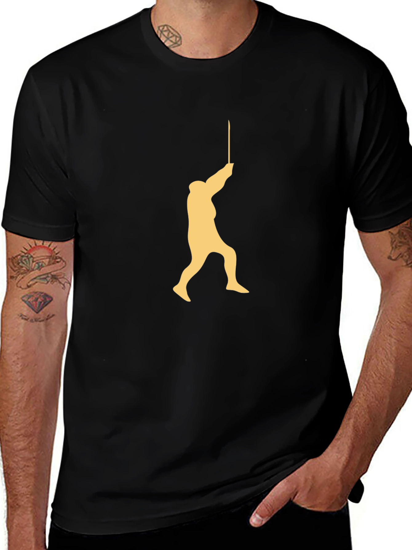 Fencing Silhouette Graphic Tee - Black