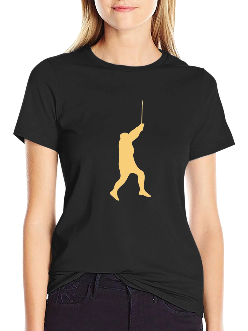 Fencing Silhouette Graphic Tee - Black