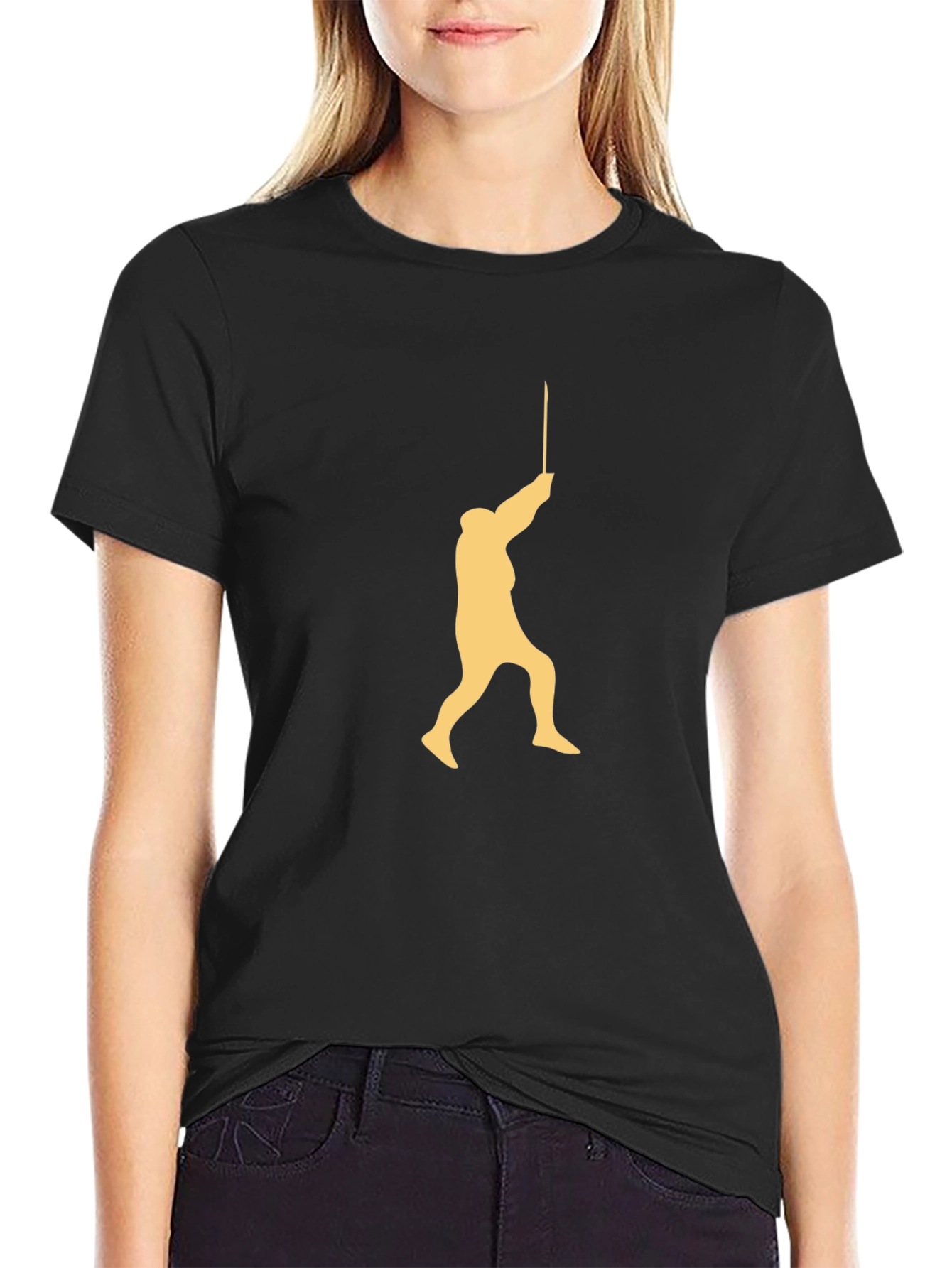 Fencing Silhouette Graphic Tee - Black