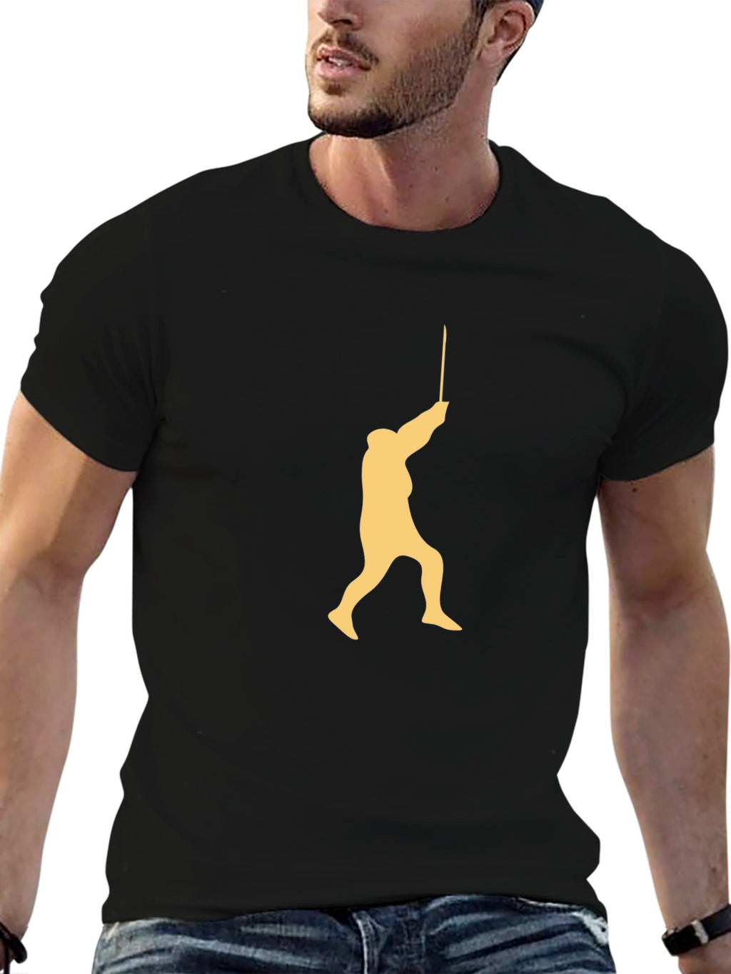 Fencing Silhouette Graphic Tee - Black