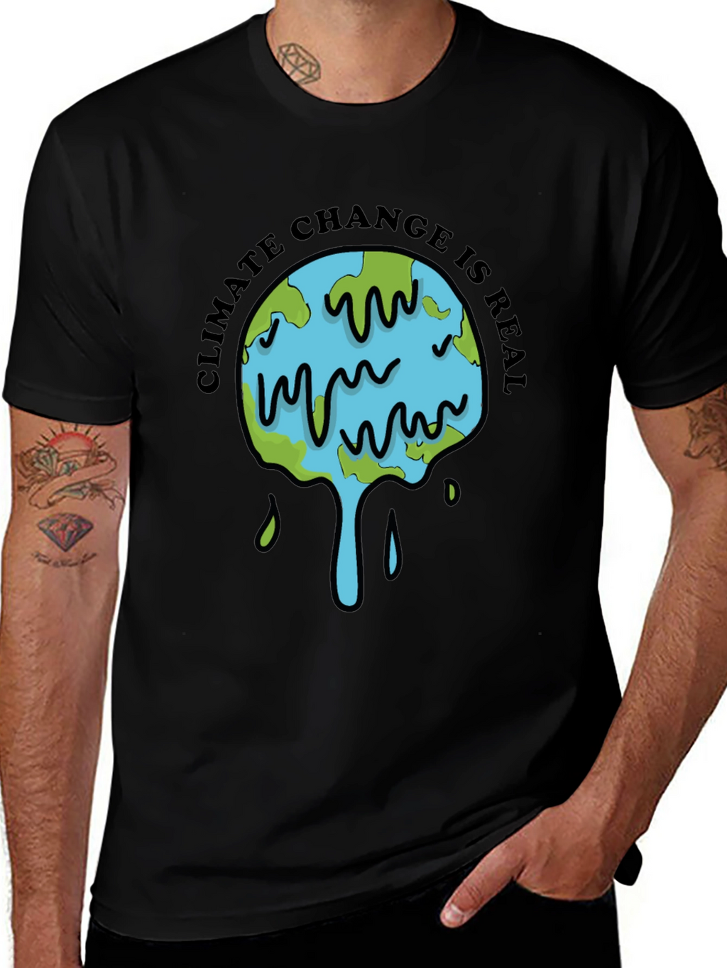 Climate Change is Real Graphic Tee - Black