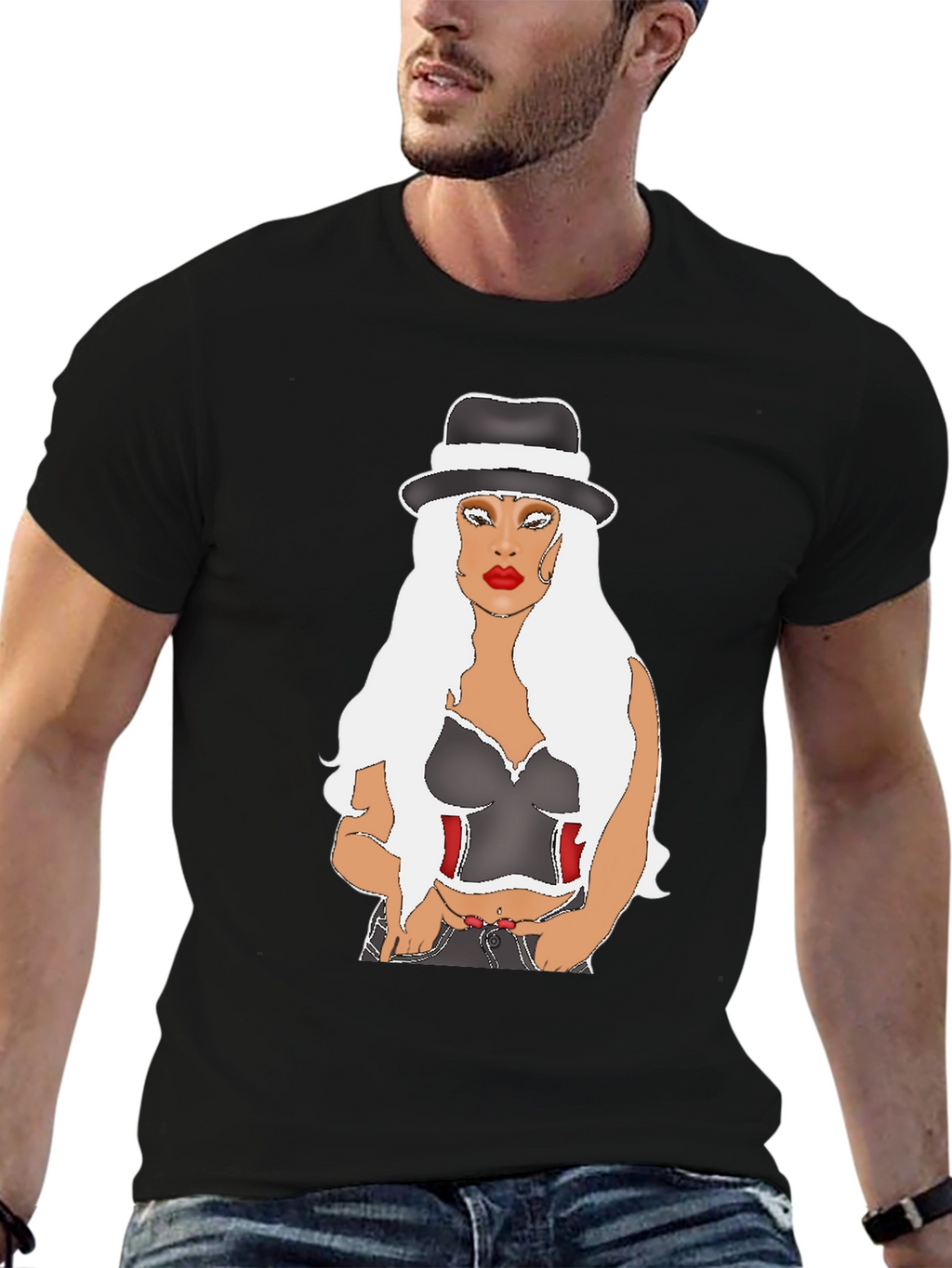 Stylish Graphic Tee: Classy Lady Design
