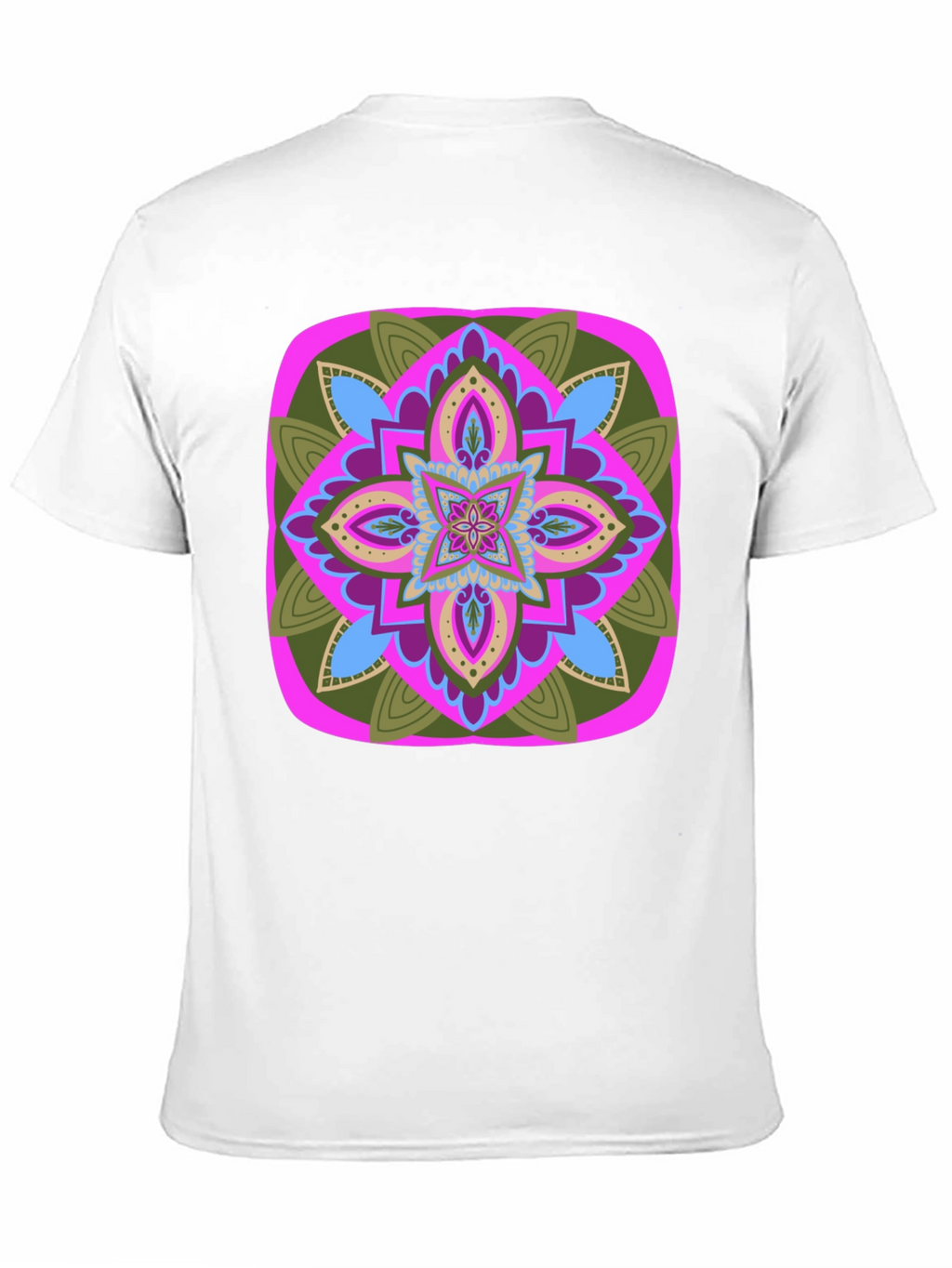 Geometric Mandala T-Shirt - Black Cotton Blend