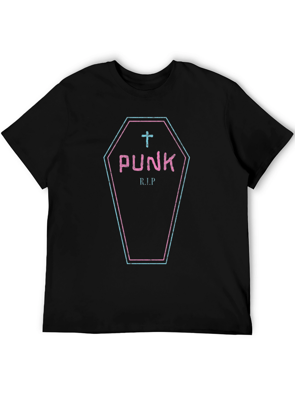 Punk R.I.P. Coffin Graphic T-Shirt