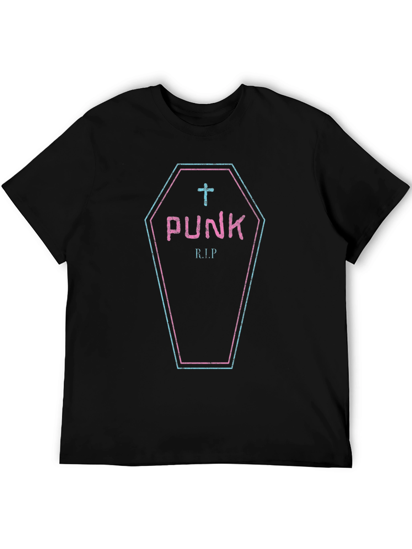Punk R.I.P. Coffin Graphic T-Shirt