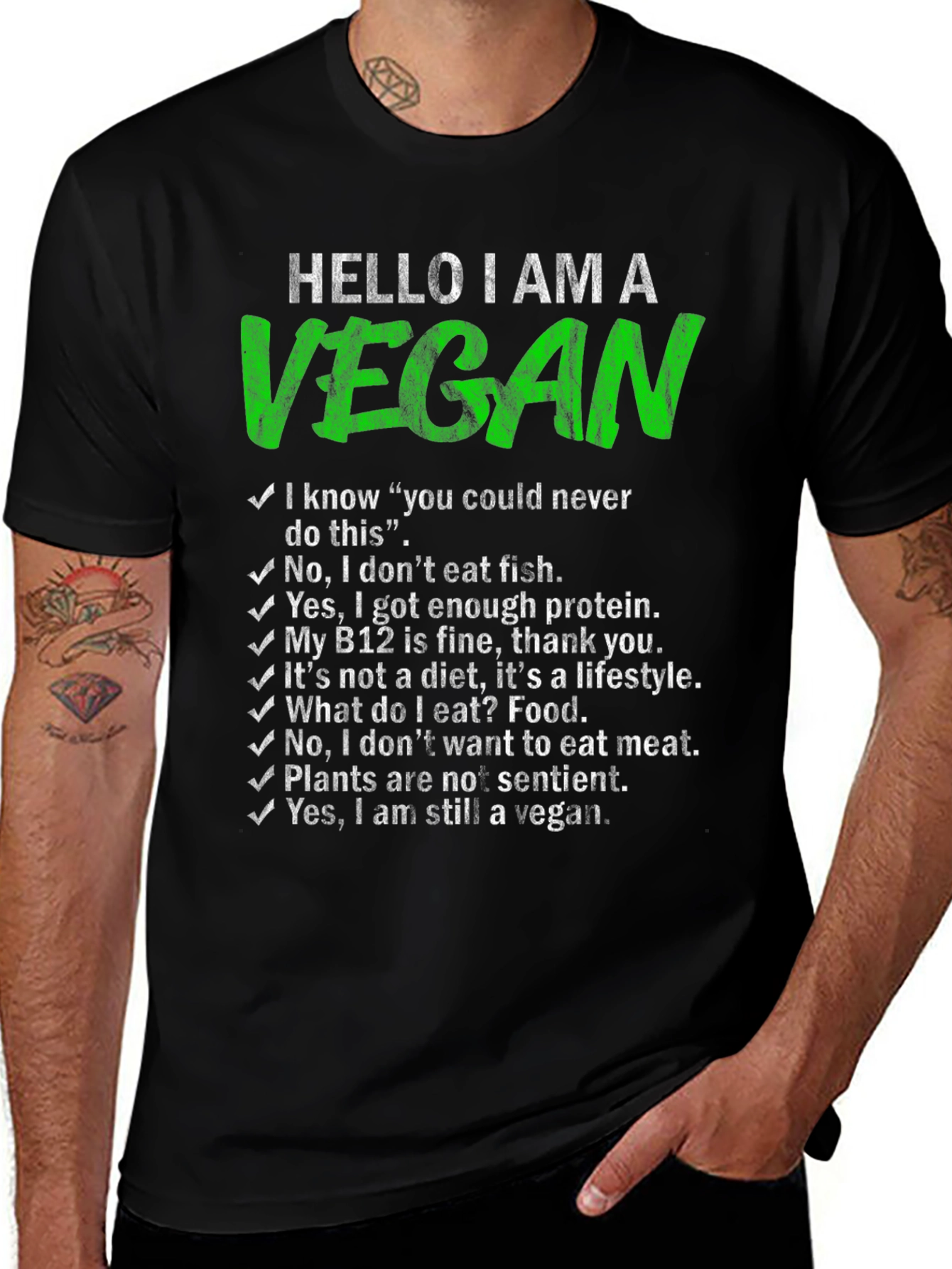 Vegan T-Shirt - Hello I Am A Vegan