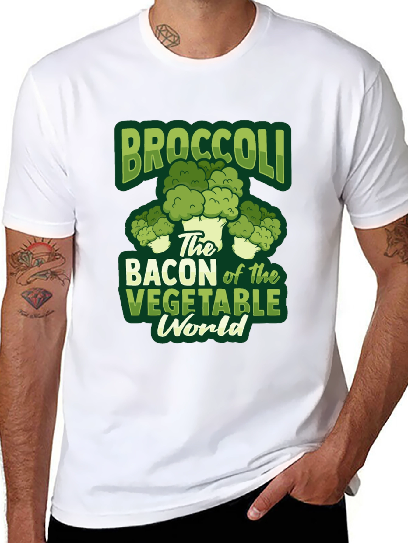 Broccoli Bacon Vegetable World T-Shirt