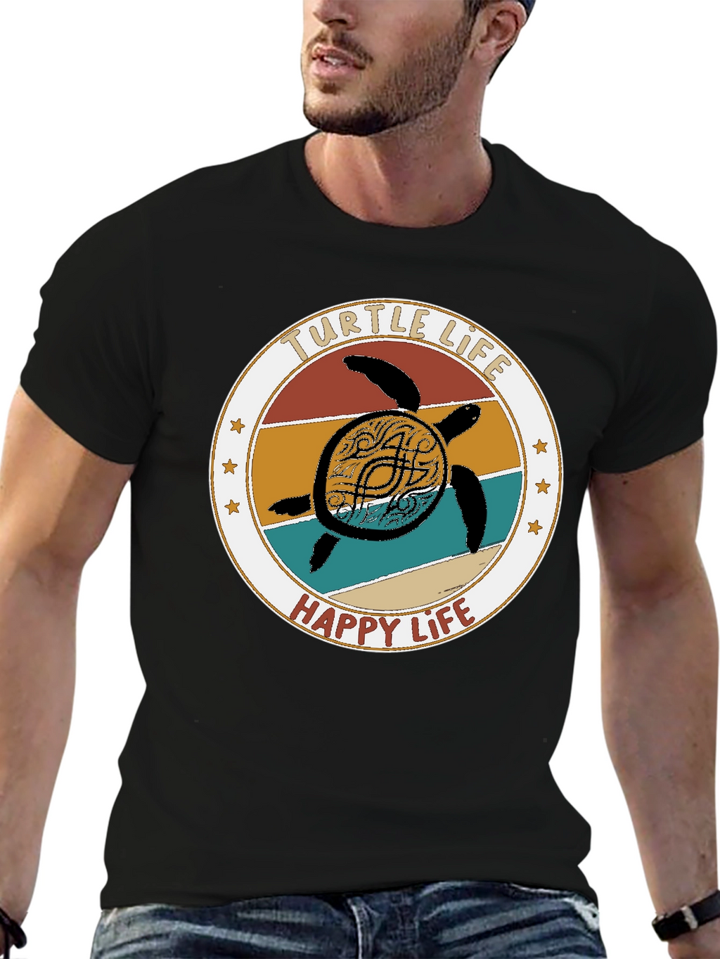 Turtle Life Happy Life Graphic T-Shirt