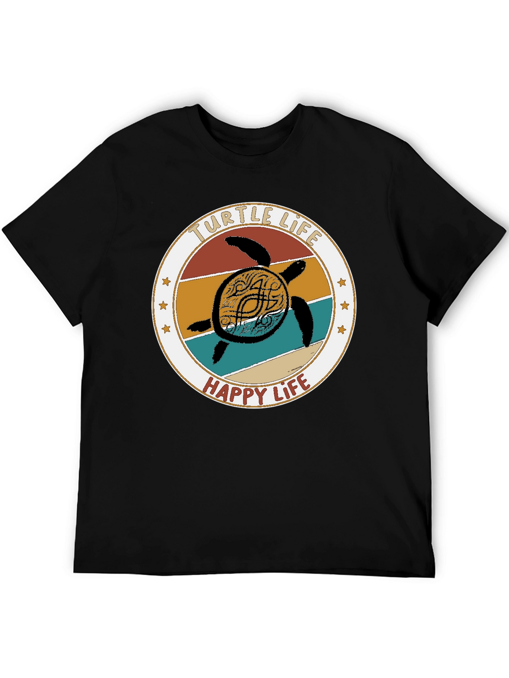 Turtle Life Happy Life Graphic T-Shirt